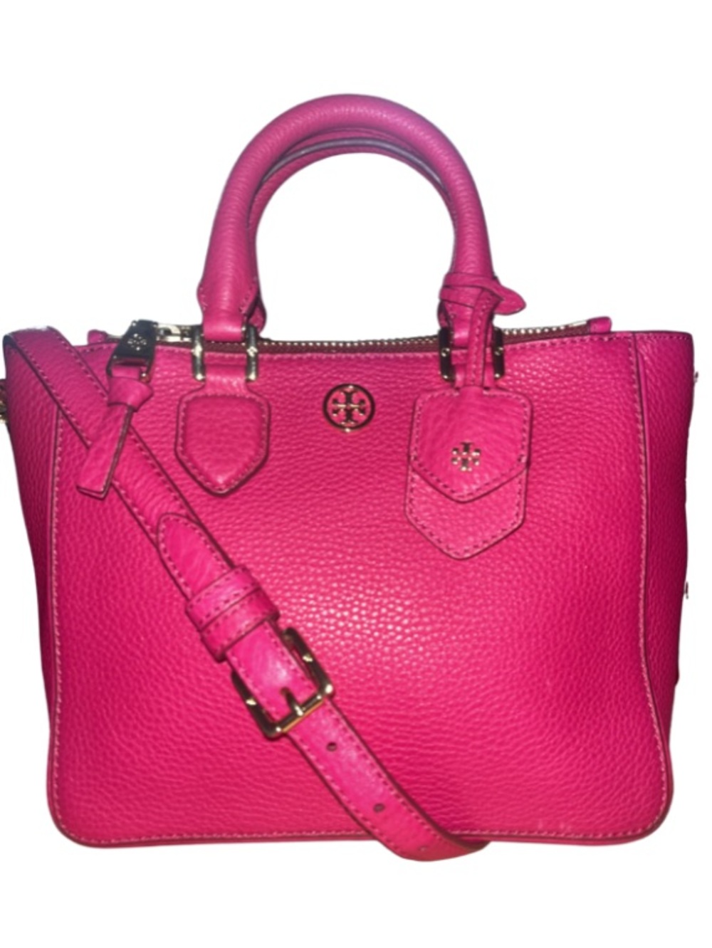 Tory Burch Robinson Mini Square
Tote Pink Pebbled Leather
Crossbody